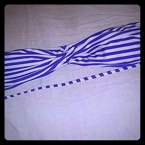 Purple and white bathing suit top